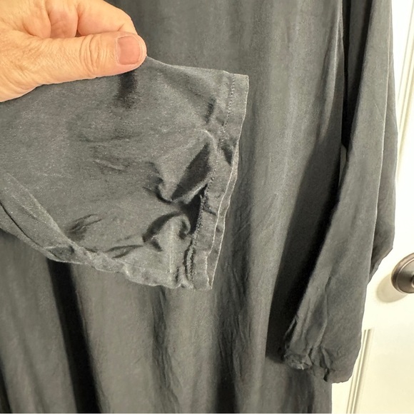 Eileen Fisher 100% silk maxi shift dress, size 1,‎ black - Picture 2 of 7